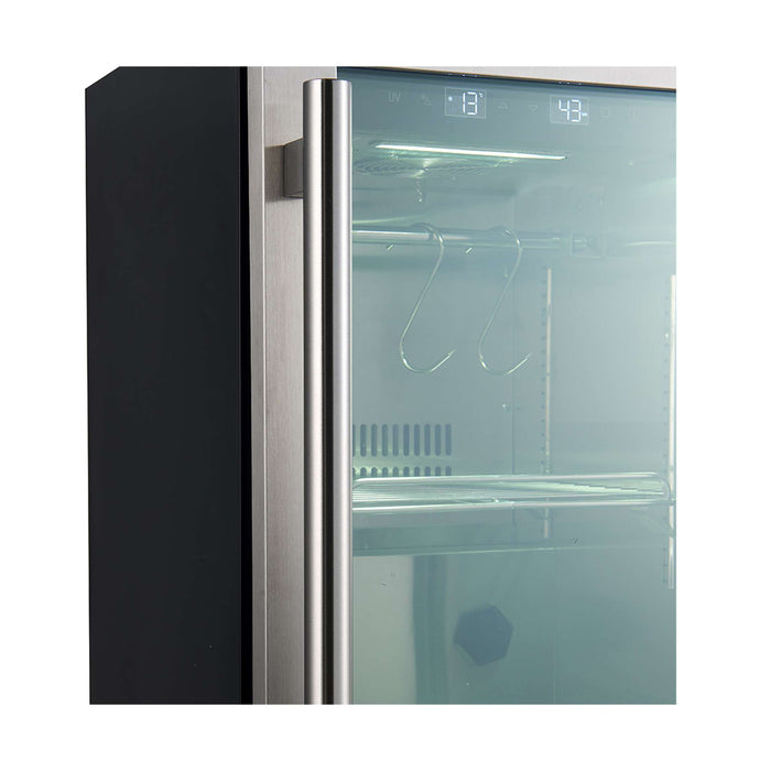 Forno Asciutto 17-Inch Dry Aging Cabinet, Stainless Steel 304, 1.84 cu.ft, LED Lighting, Adjustable Shelves