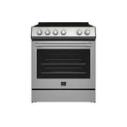 FORNO Premium 2-Piece Kitchen Bundle - Leonardo Espresso 30" Stainless Steel Range, 31" Stainless Steel Bottom Freezer Refrigerator - FBDL-003-01US