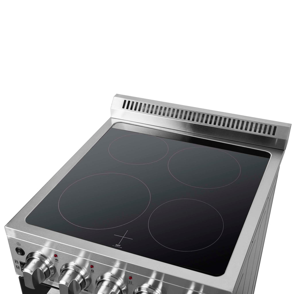 Forno Loiano 24 Inch Freestanding Electric Range Stainless Steel with Storage Drawer