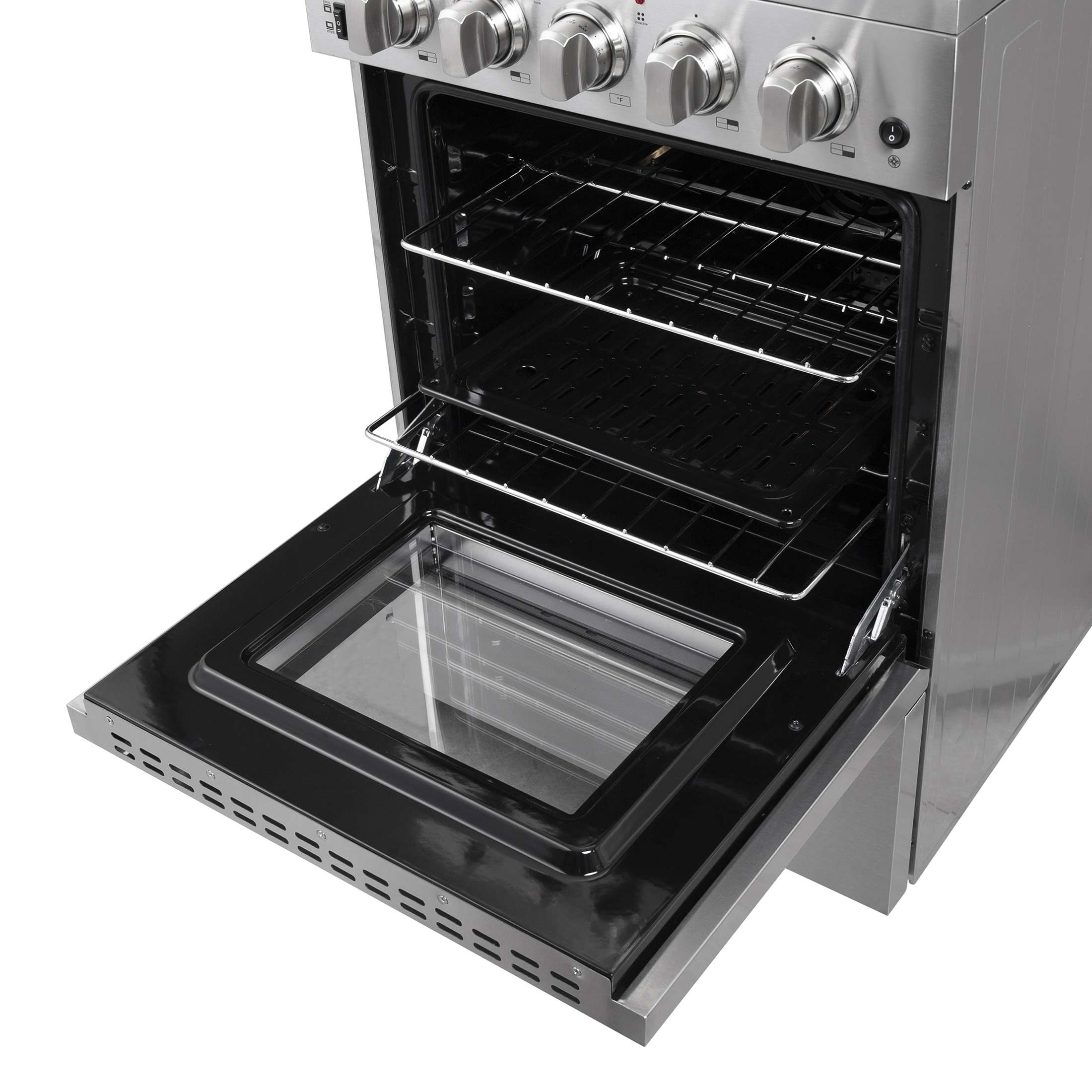 Forno Loiano 24 Inch Freestanding Electric Range Stainless Steel with Storage Drawer