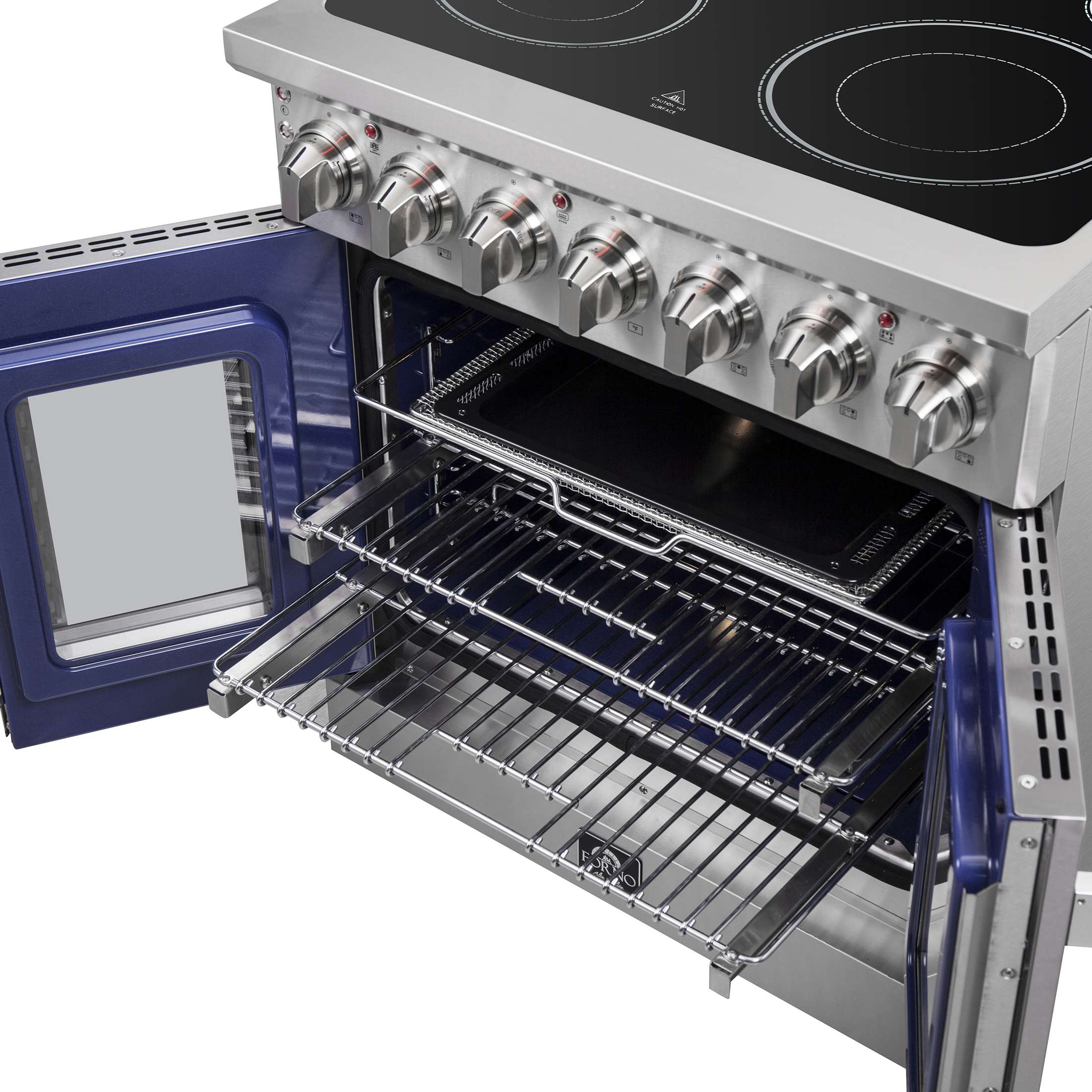 Forno Massimo 30-Inch Freestanding French Door Electric Range, True Convection Oven