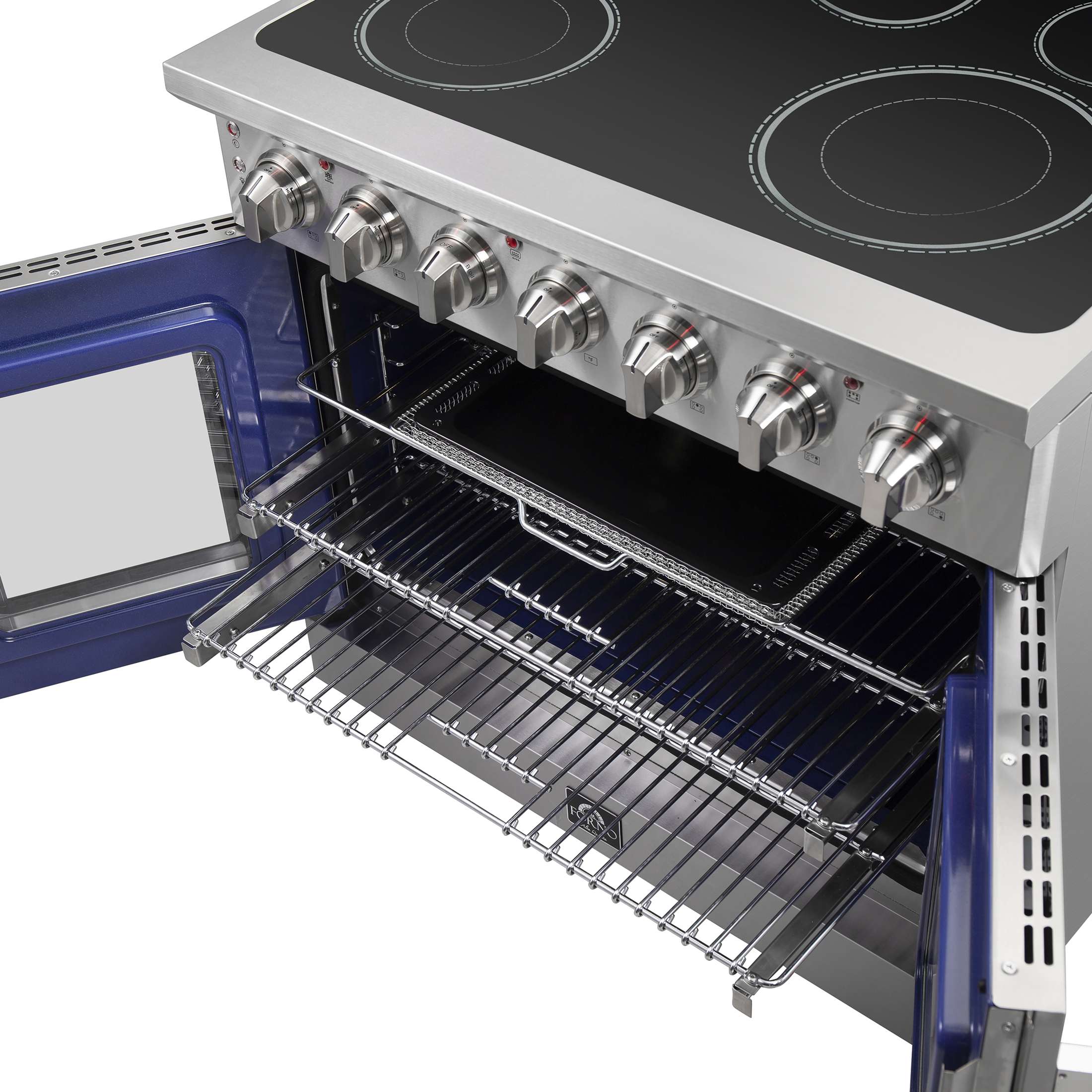 Forno Massimo 36-Inch Freestanding French Door Electric Range, True Convection Oven