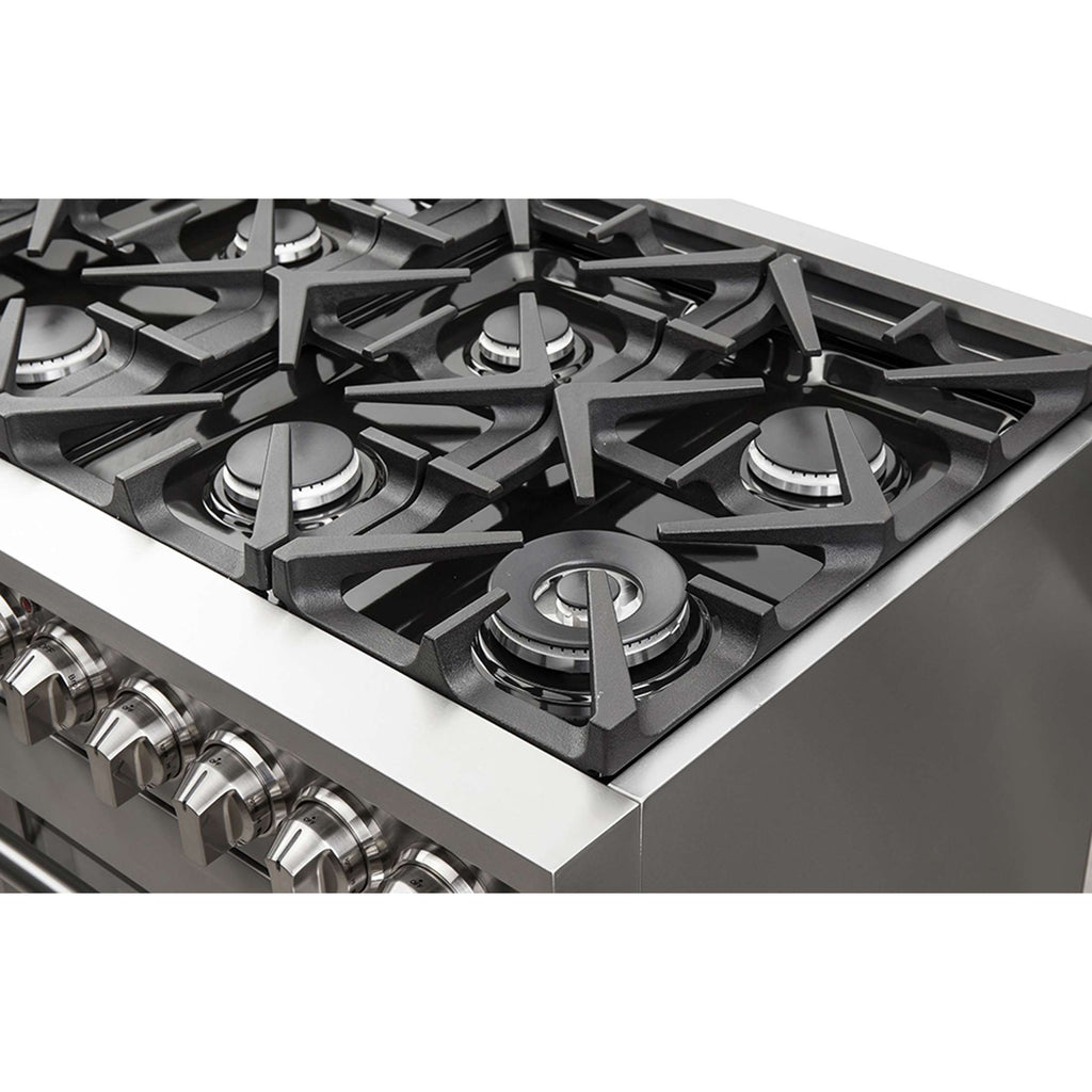 Forno Massimo 48-Inch Freestanding Dual Fuel Range, 8 Burners, Double Convection Ovens
