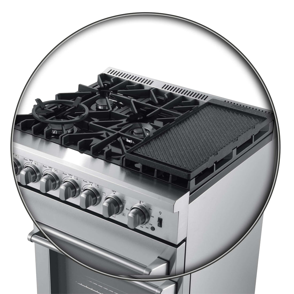 Forno Lazio 30-Inch Freestanding Dual Fuel Range, 5 Burners, True Convection Oven