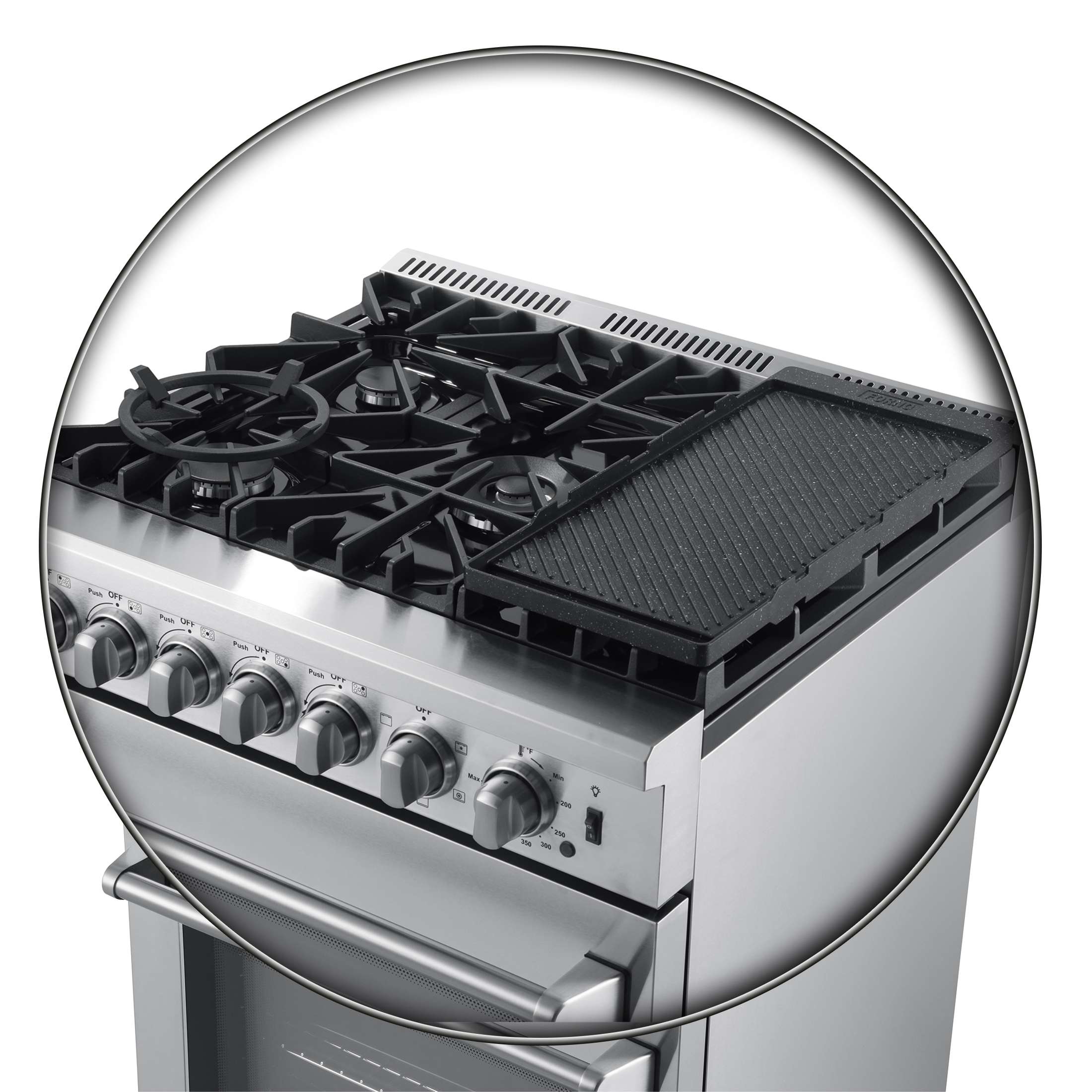 Forno Lazio 30-Inch Freestanding Dual Fuel Range, 5 Burners, True Convection Oven
