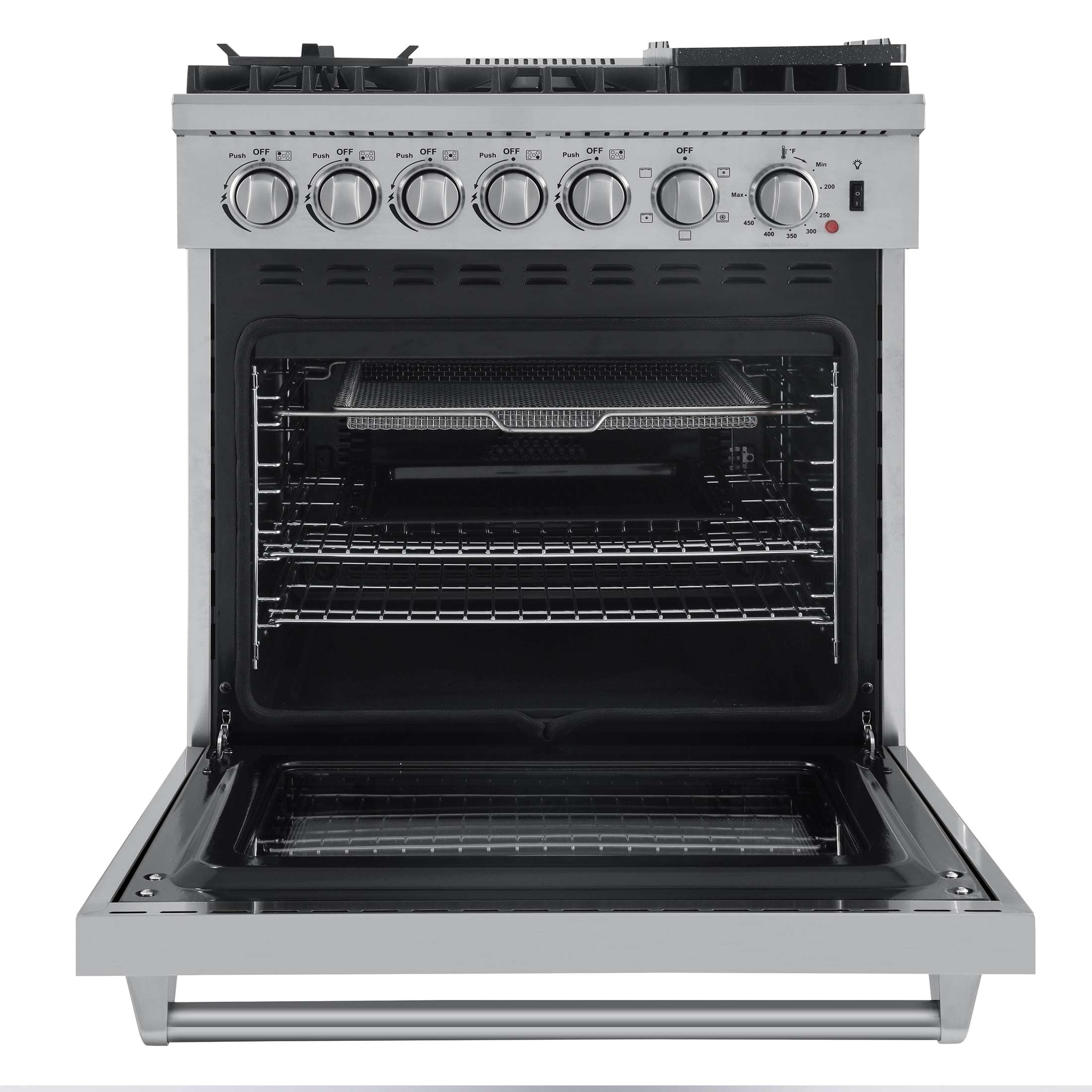 Forno Lazio 30-Inch Freestanding Dual Fuel Range, 5 Burners, True Convection Oven