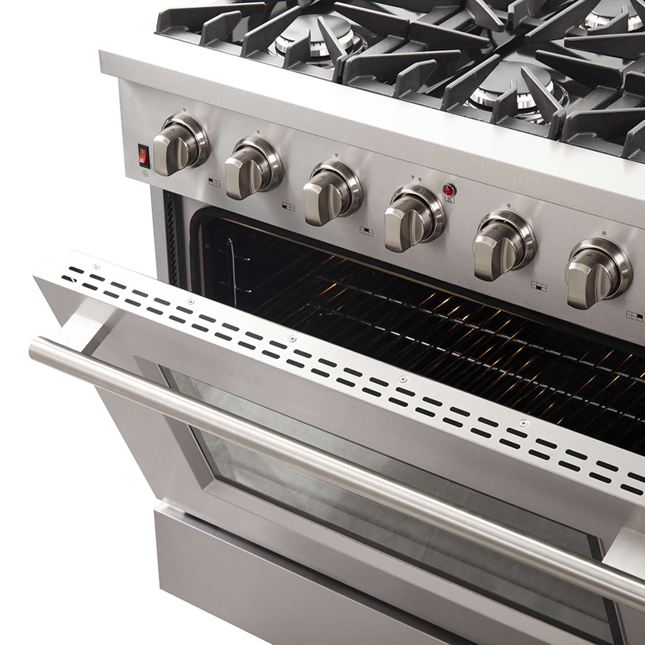 Forno Galiano 36-Inch Freestanding Gas Range, Stainless Steel, 6 Burners, Energy Efficient