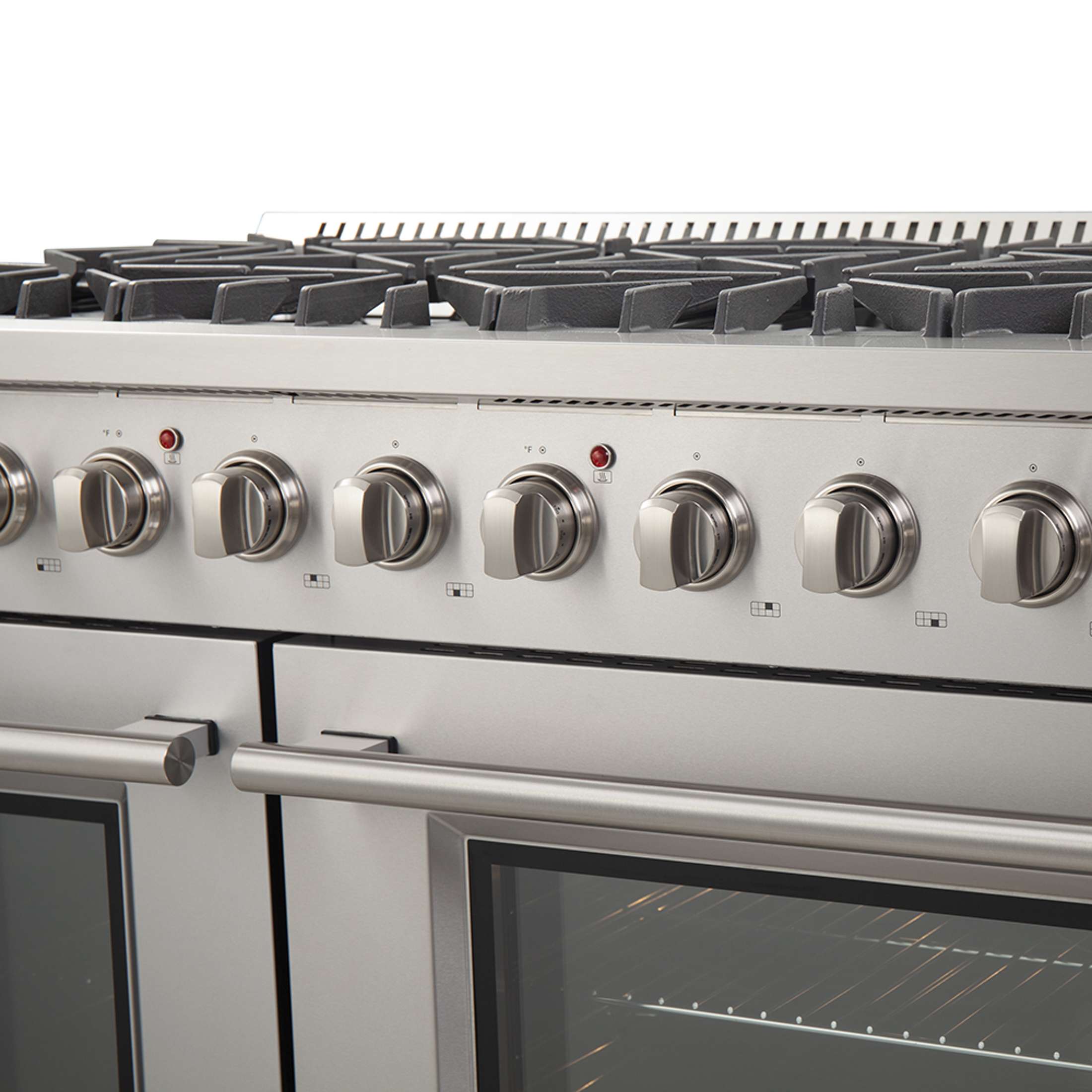 Forno Galiano 48-Inch Freestanding Gas Range, Stainless Steel, 8 Burners, 107,000 BTU, Griddle, Double Ovens, Energy Efficient