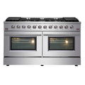 Forno Galiano 60-Inch Freestanding Gas Range, 10 Burners, Double Ovens, Griddle, Energy Efficient