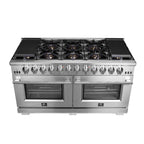 Forno Capriasca 60-Inch Freestanding Gas Range, 10 Burners, True Convection Oven