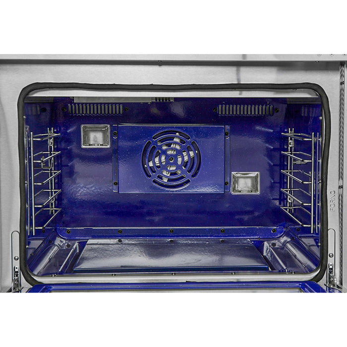 Forno Capriasca 36-Inch Gas Range, Stainless Steel, 6 Brass Burners, 120,000 BTU, Convection Oven, Energy Efficient