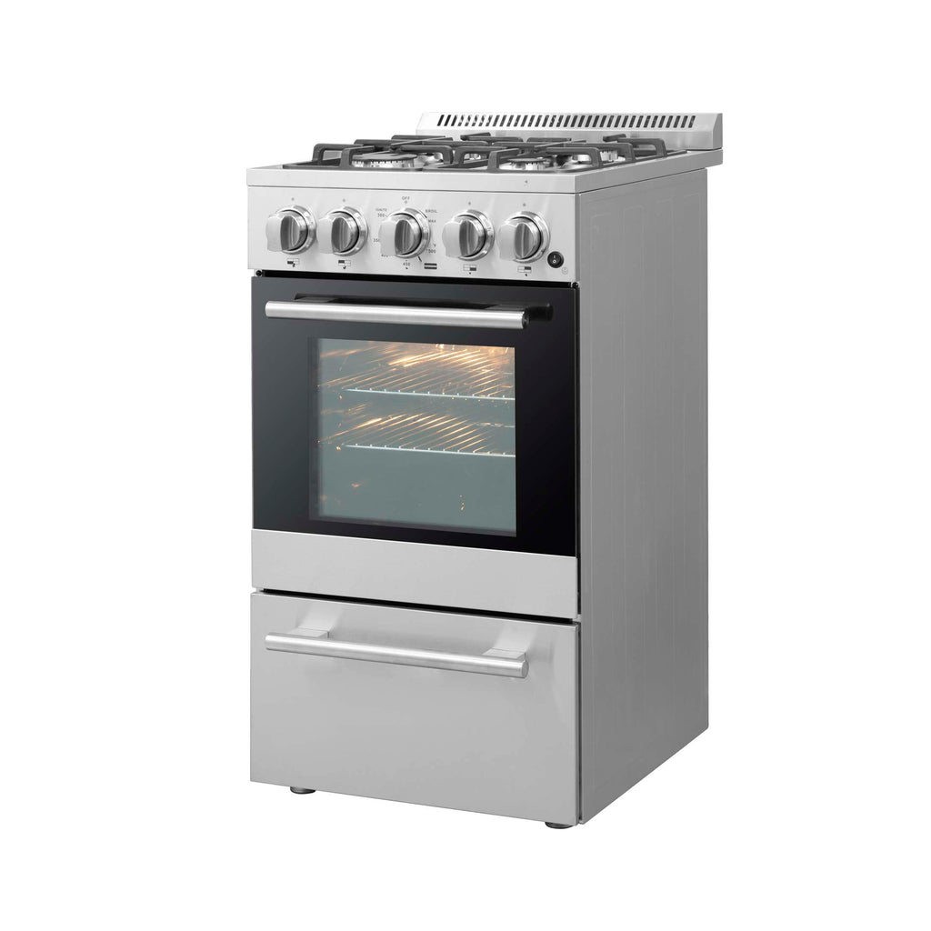 Forno Lamazze 20-Inch Freestanding Gas Range, Compact Design, Energy Efficient