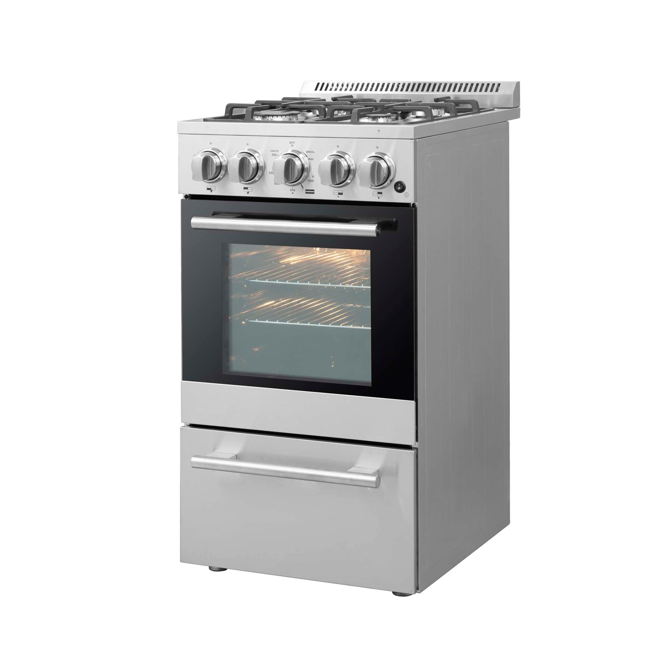 Forno Lamazze 20-Inch Freestanding Gas Range, Compact Design, Energy Efficient