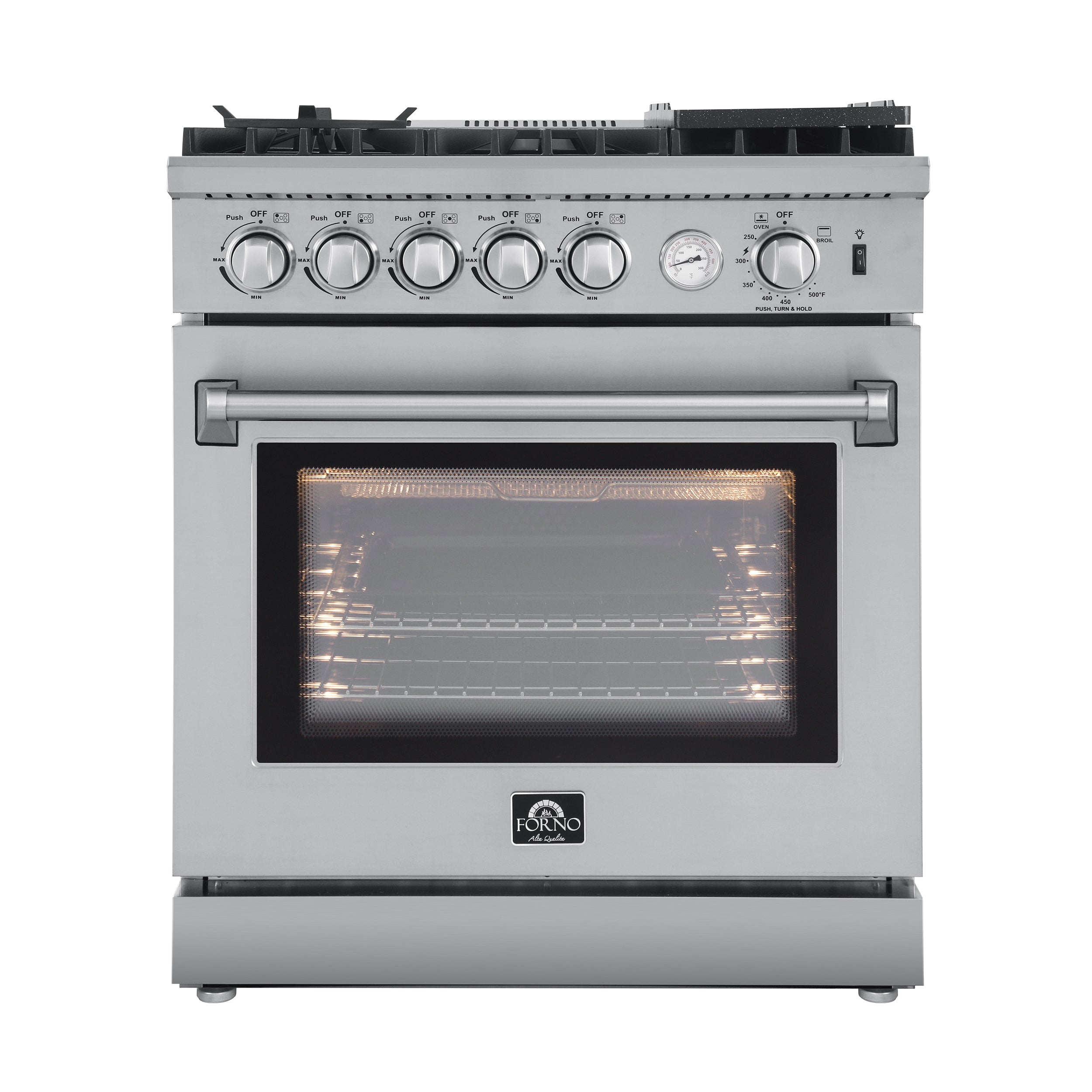 Forno Lazio 30-Inch Freestanding Gas Range, 4 Burners, Convection Oven ...