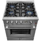 FORNO Premium 2-Piece Kitchen Bundle -Marco 30-inch Gas Range Stainless Steel, Forno Salerno 36" Side by Side Stainless Steel Refrigerator 20 cu.ft - FBDL-021-03CAUS