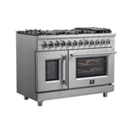 Forno Massimo 48-Inch Freestanding French Door Dual Fuel Range, 8 Burners, True Convection Oven