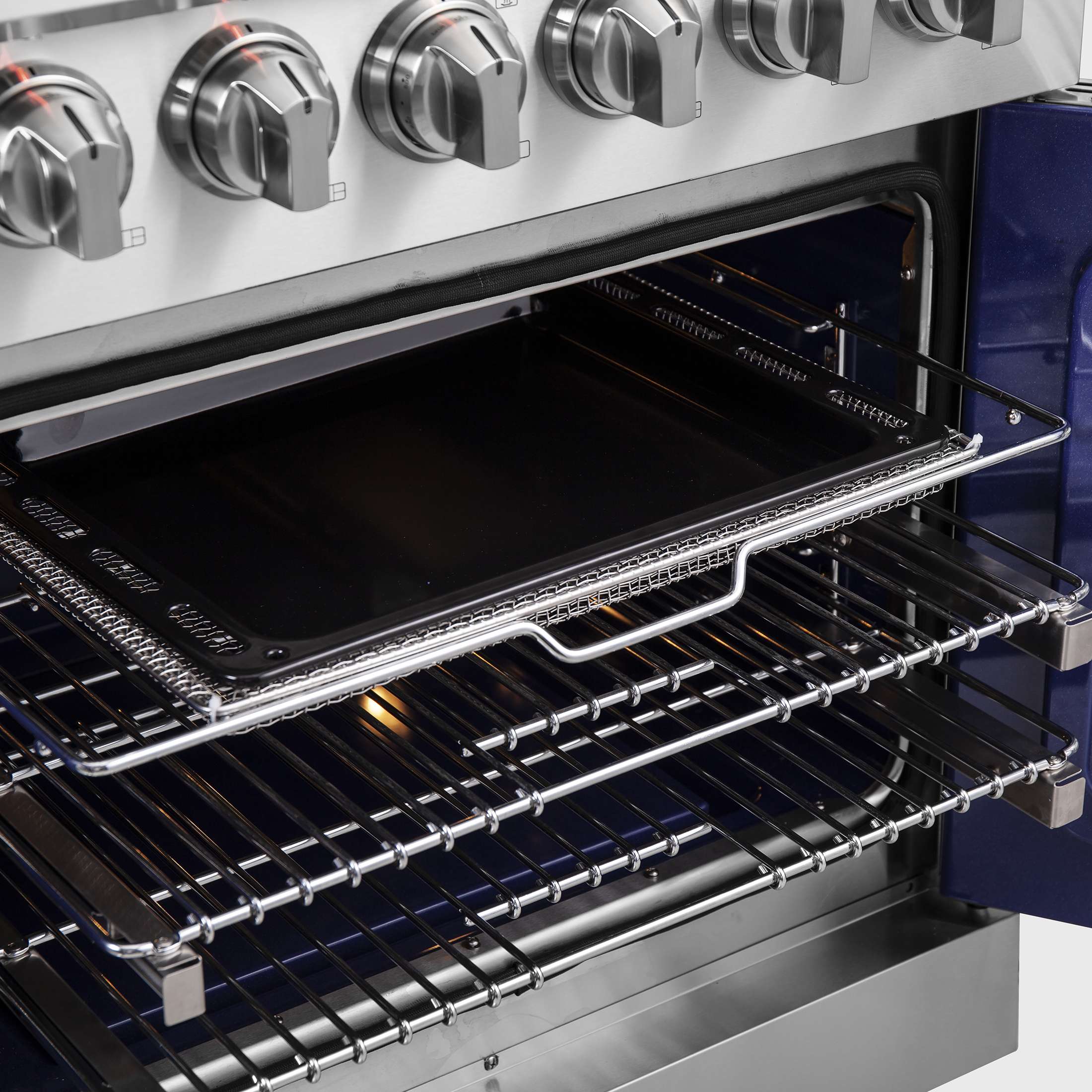 Forno Massimo 30-Inch Freestanding French Door Gas Range, 4 Burners, Convection Oven, Energy Efficient