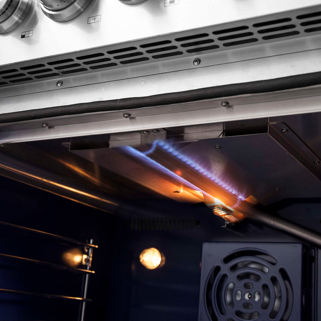 Forno Massimo 30-Inch Freestanding French Door Gas Range, 4 Burners, Convection Oven, Energy Efficient