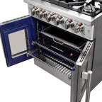 Forno Massimo 30-Inch Freestanding French Door Gas Range, 4 Burners, Convection Oven, Energy Efficient