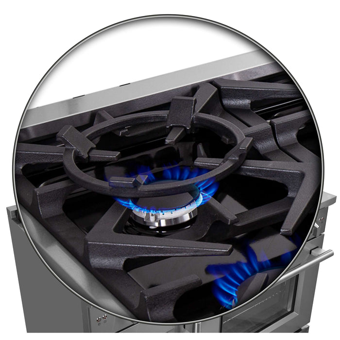 Forno Massimo 48-Inch Freestanding French Door Gas Range, 8 Burners, Convection Oven, Energy Efficient