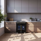 Forno Capriasca 30-Inch Freestanding French Door Gas Range, 4 Burners, Convection Oven, Energy Efficient