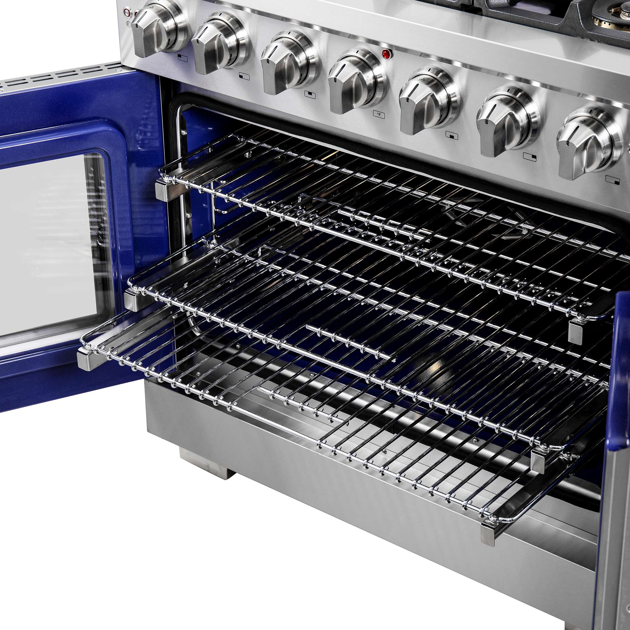Forno Capriasca 36-Inch Freestanding French Door Gas Range, 6 Burners, Convection Oven, Energy Efficient