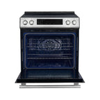 Forno Donatello Espresso 30-Inch Slide-In Stainless Steel Induction Range, Convection Oven, 5 Cooking Zones, Touch Control Panel