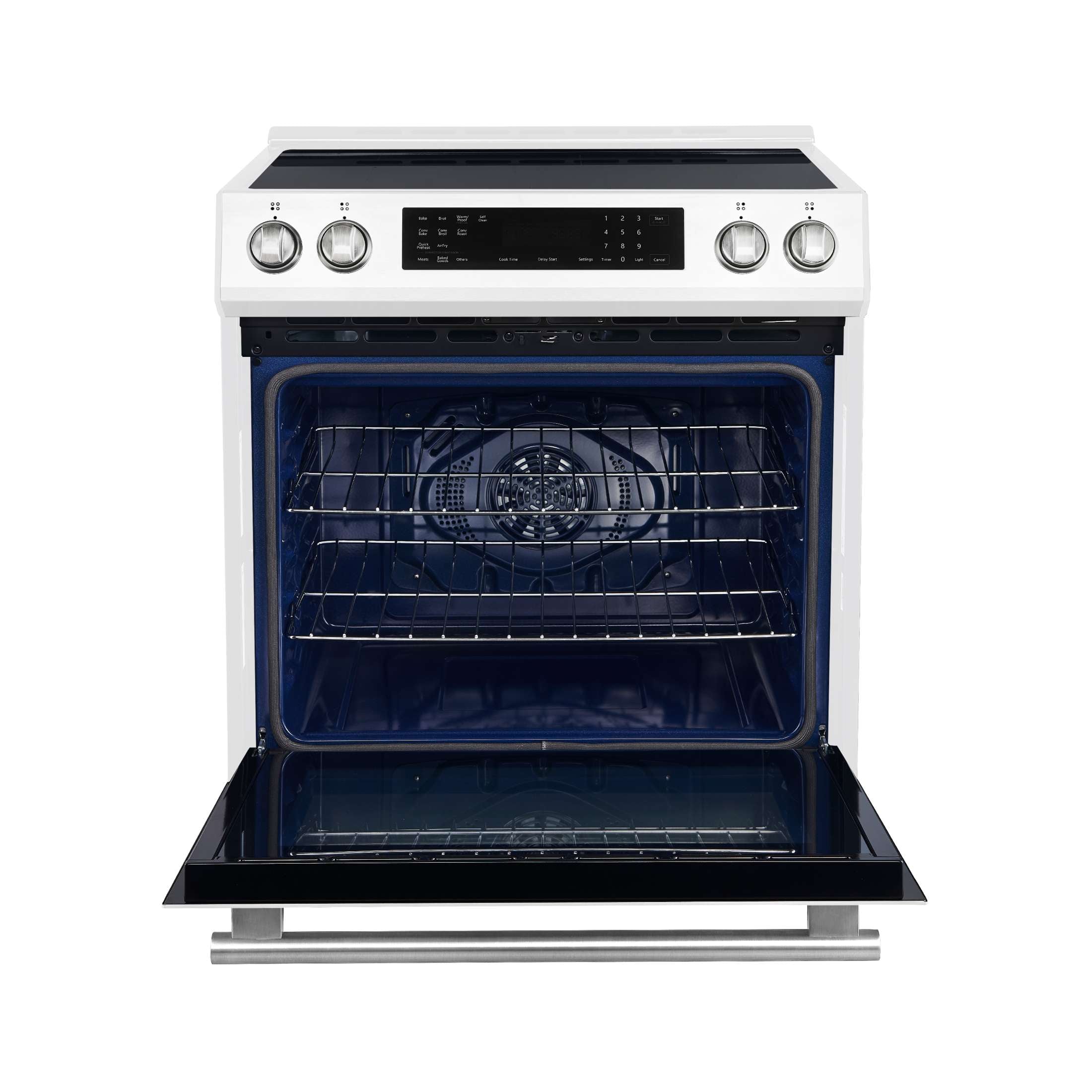 Forno Donatello Espresso 30-Inch Slide-In White Induction Range, Convection Oven, 5 Cooking Zones, Touch Control Panel