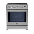 Forno Leonardo Espresso 30-Inch Slide-In Stainless Steel Induction Range, Convection Oven, 5 Cooking Zones