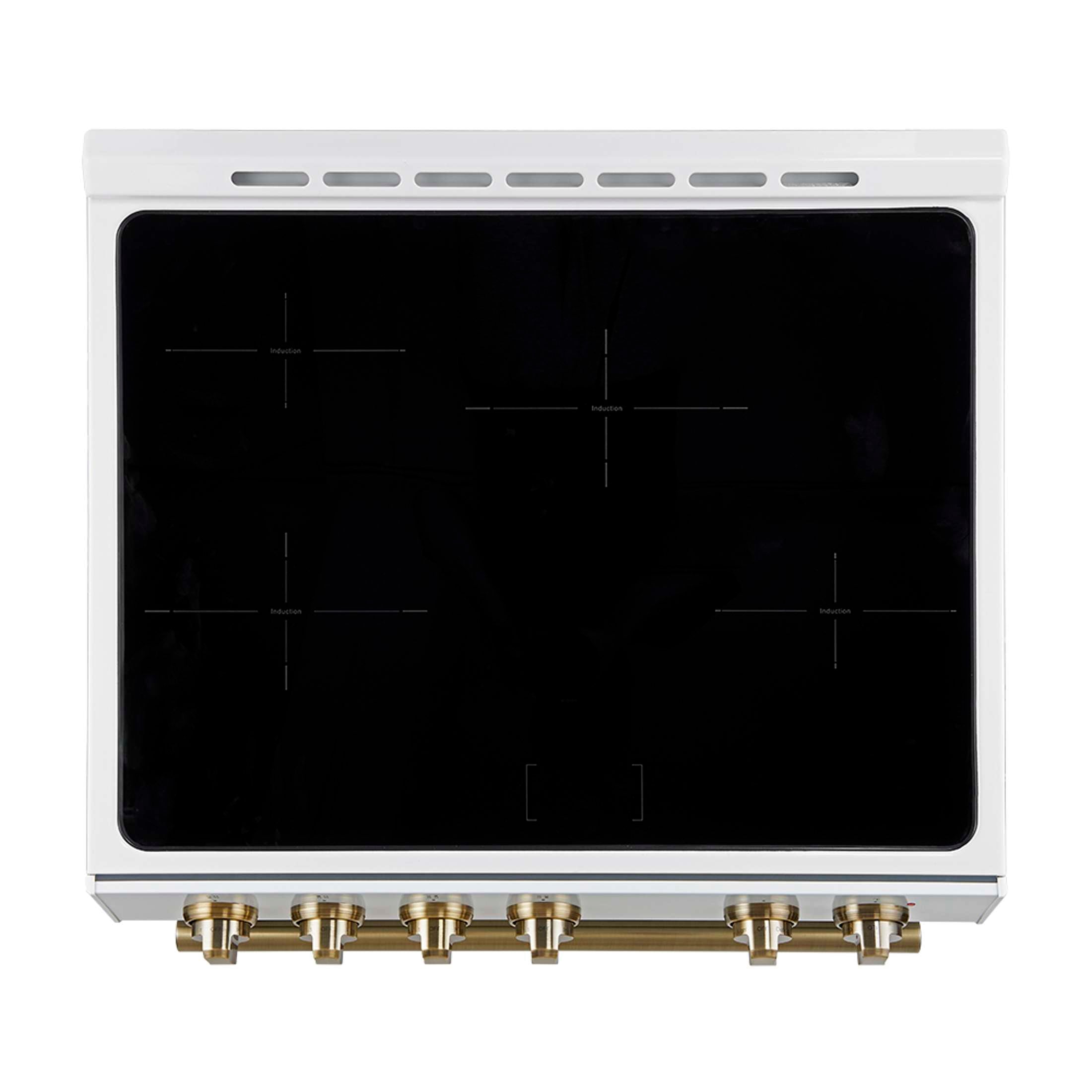 Forno Leonardo Espresso 30-Inch Slide-In White Induction Range, Convection Oven, 5 Cooking Zones, Touch Control Panel