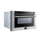 Forno Capoliveri 24-Inch Microwave Drawer, Stainless Steel, 1.2 cu.ft, 1500 Watts, Built-In, Touch Control LCD Display, Auto-Touch Open/Close, 11 Power Levels, Sensor Cooking