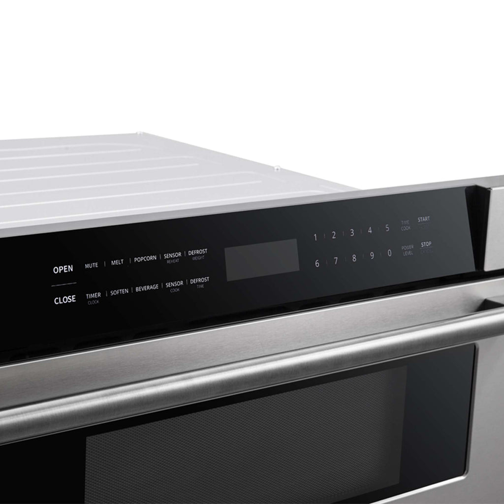 Forno Capoliveri 30-Inch Microwave Drawer, Stainless Steel, 1.2 cu.ft, 1500 Watts, Built-In, Touch Control LCD Display, Auto-Touch Open/Close, 11 Power Levels, Sensor Cooking