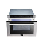 Forno Capoliveri 24-Inch Microwave Drawer, Stainless Steel, 1.2 cu.ft, 1500 Watts, Built-In, Touch Control LCD Display, Auto-Touch Open/Close, 11 Power Levels, Sensor Cooking