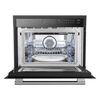 Forno Oliena Espresso Black 24-Inch Built-In Microwave and Convection Oven Combo, 1.6 cu.ft, 1750W Convection, 1000W Microwave, Stainless Steel Interior, Glass Touch Controls, Sensor Cooking
