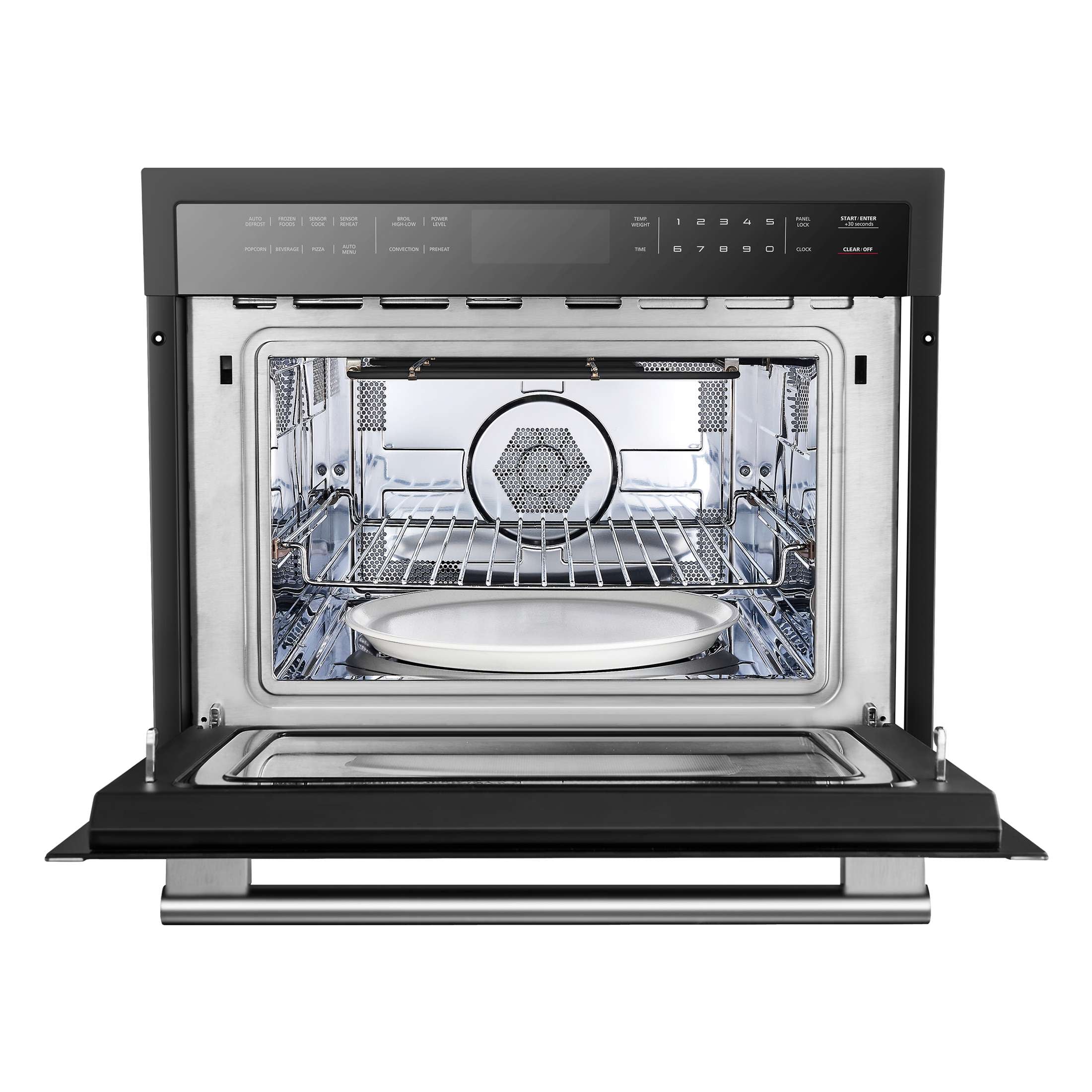 Forno Oliena Espresso Black 24-Inch Built-In Microwave and Convection Oven Combo, 1.6 cu.ft, 1750W Convection, 1000W Microwave, Stainless Steel Interior, Glass Touch Controls, Sensor Cooking