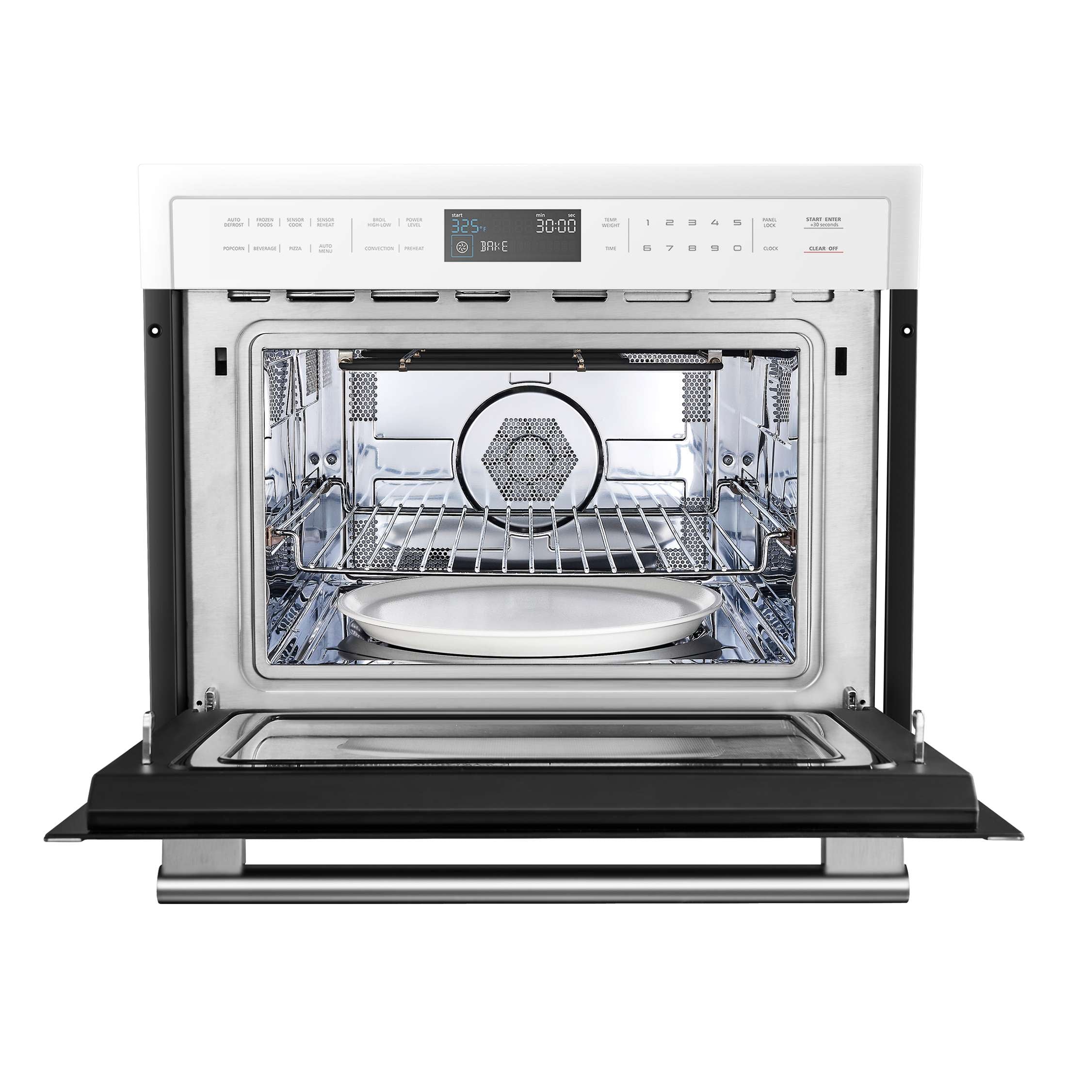 Forno Oliena Espresso White 24-Inch Built-In Microwave and Convection Oven Combo, 1.6 cu.ft, 1750W Convection, 1000W Microwave, Stainless Steel Interior, Glass Touch Controls, Sensor Cooking