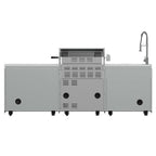 FORNO Bulnes 30-Inch BBQ, 60,000 BTU, 3 Burners with Sear & Rotisserie Infrared Burners, Stainless Steel Outdoor Kitchen with 1.8 cu.ft. Beverage Center & White Sintered Stone Countertops