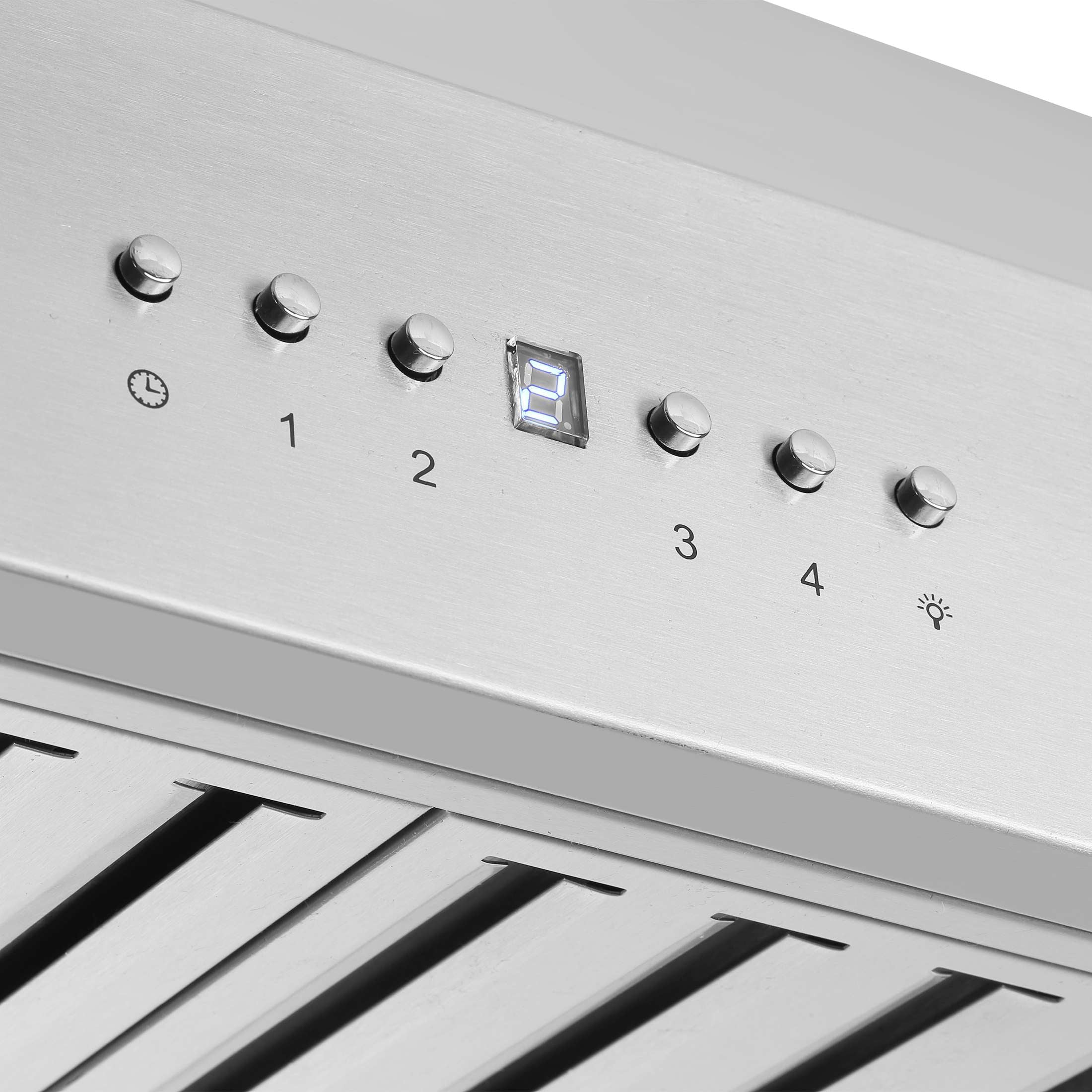 Forno Coppito 30-Inch Island Range Hood, Stainless Steel, LED Lighting, Adjustable Fan Speeds