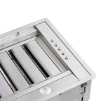Forno Frassanito 48-Inch Recessed Range Hood, Stainless Steel Baffle Filters, LED Lighting