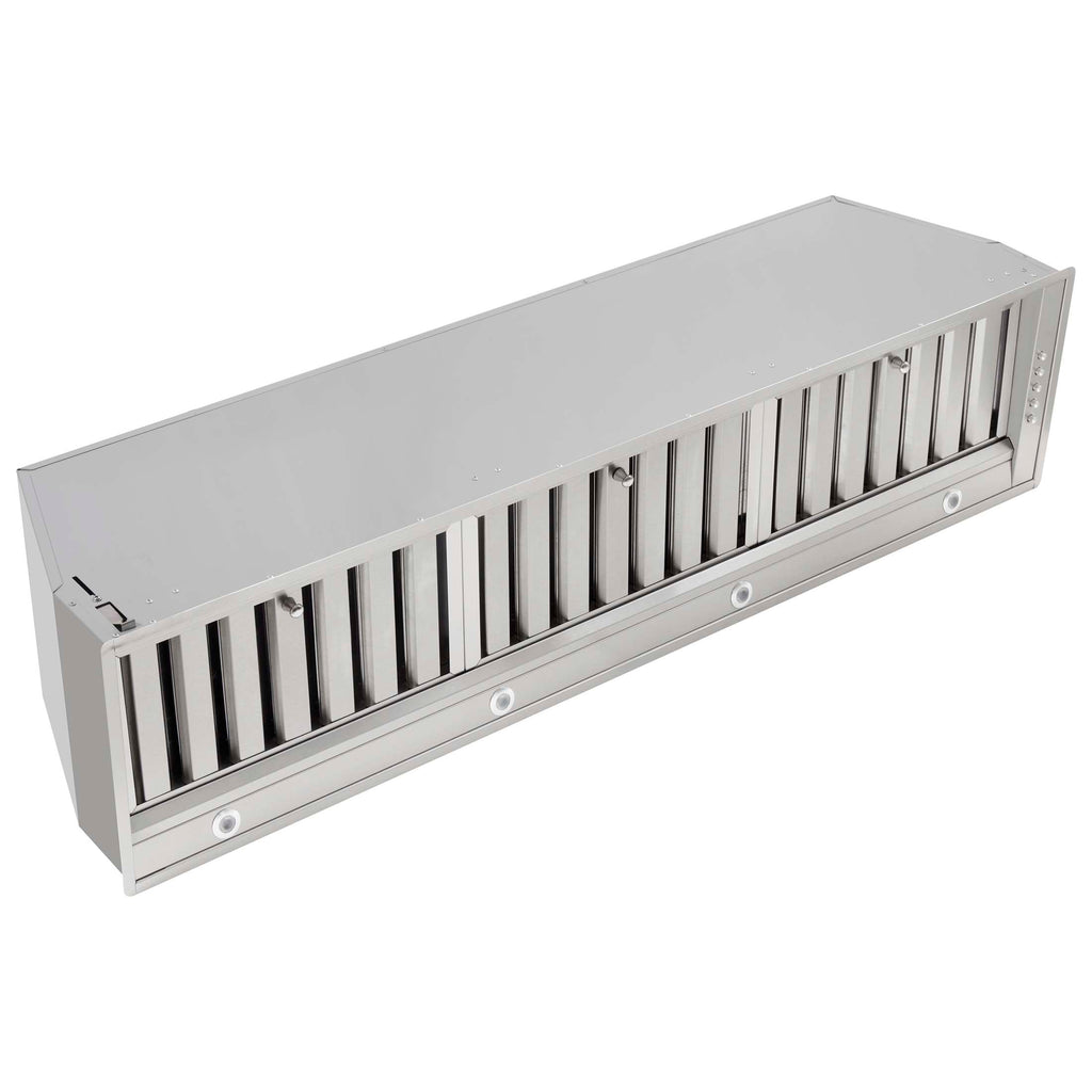 Forno Frassanito 48-Inch Recessed Range Hood, Stainless Steel Baffle Filters, LED Lighting