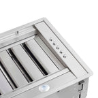 Forno Frassanito 60-Inch Recessed Range Hood, Stainless Steel Baffle Filters, LED Lighting