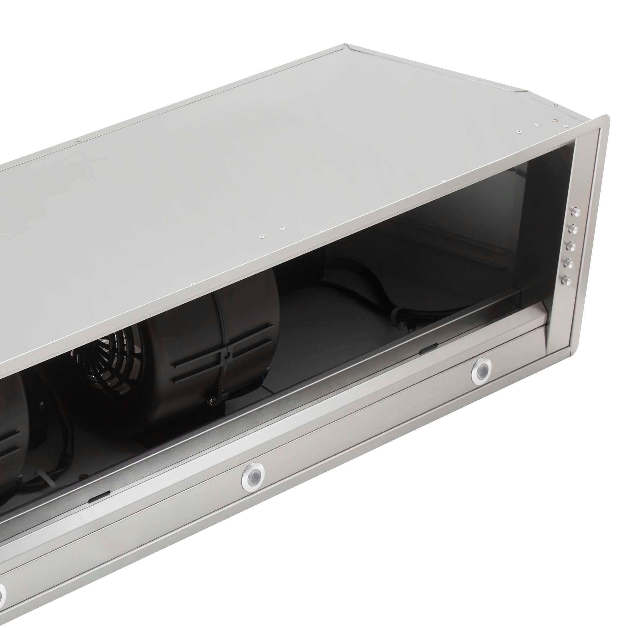 Forno Frassanito 60-Inch Recessed Range Hood, Stainless Steel Baffle Filters, LED Lighting