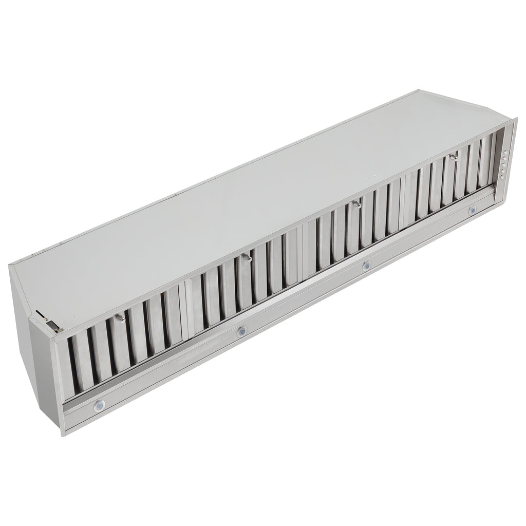 Forno Frassanito 60-Inch Recessed Range Hood, Stainless Steel Baffle Filters, LED Lighting
