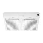 FORNO Premium 4-Piece Kitchen Bundle - Leonardo Espresso 30" White Range, 30" White Range Hood, 31" White Bottom Freezer Refrigerator, 24" White Built-In Dishwasher - FBDL-006-03US