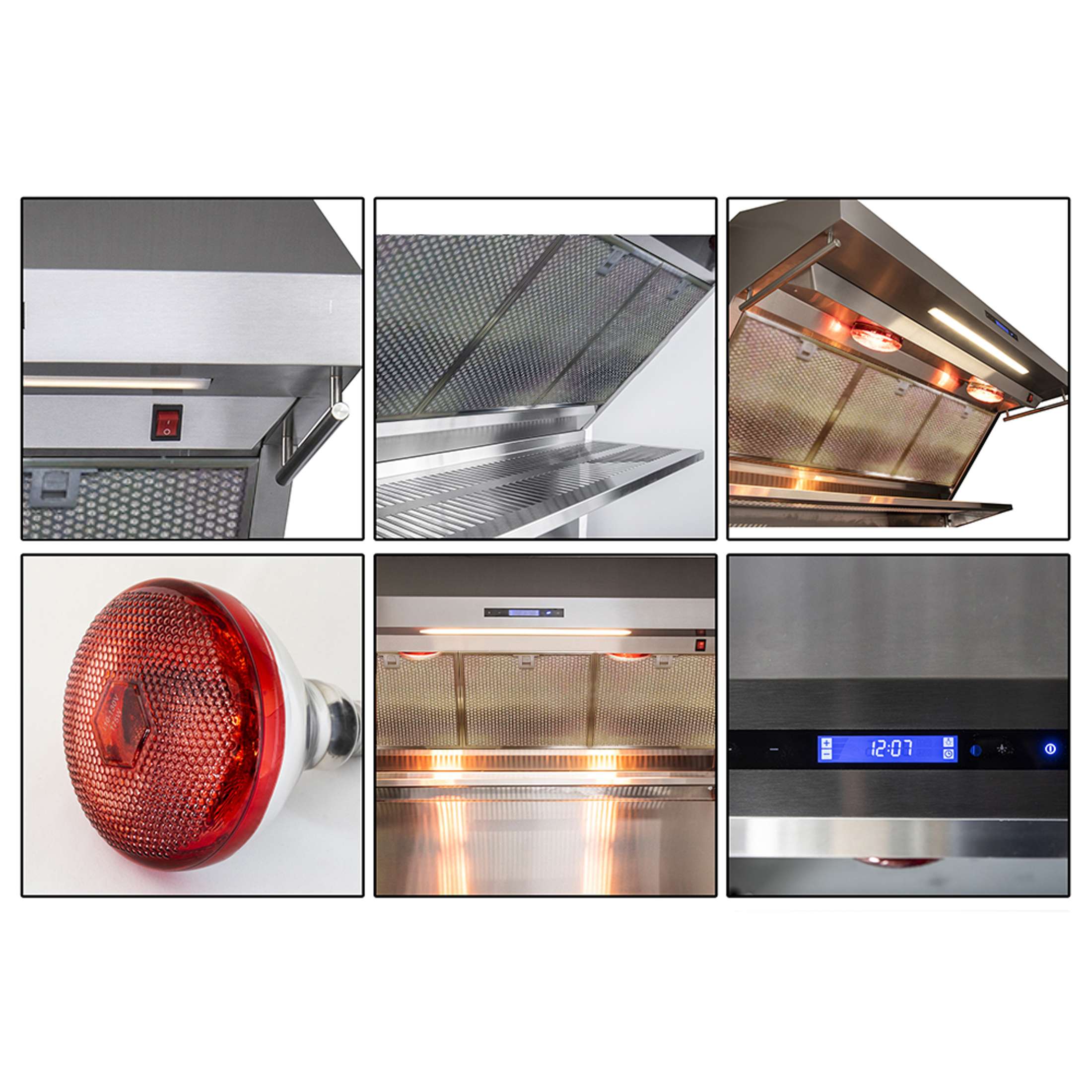 Forno Savona 48-Inch Wall Mount Range Hood, Hybrid Filters, Backsplash Included