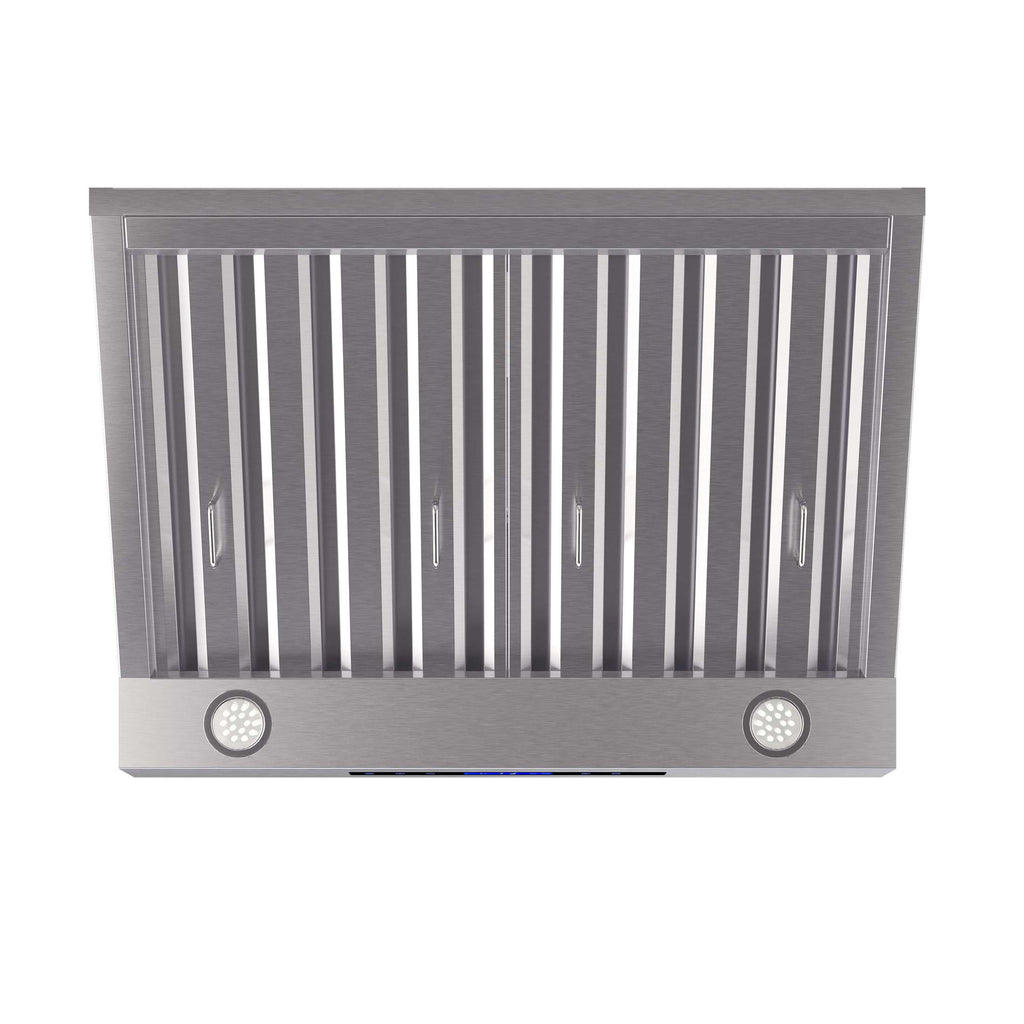 Forno Palazzo 30-Inch Wall Mounted Range Hood, Stainless Steel, Heavy Duty Baffle Filters, Remote Control