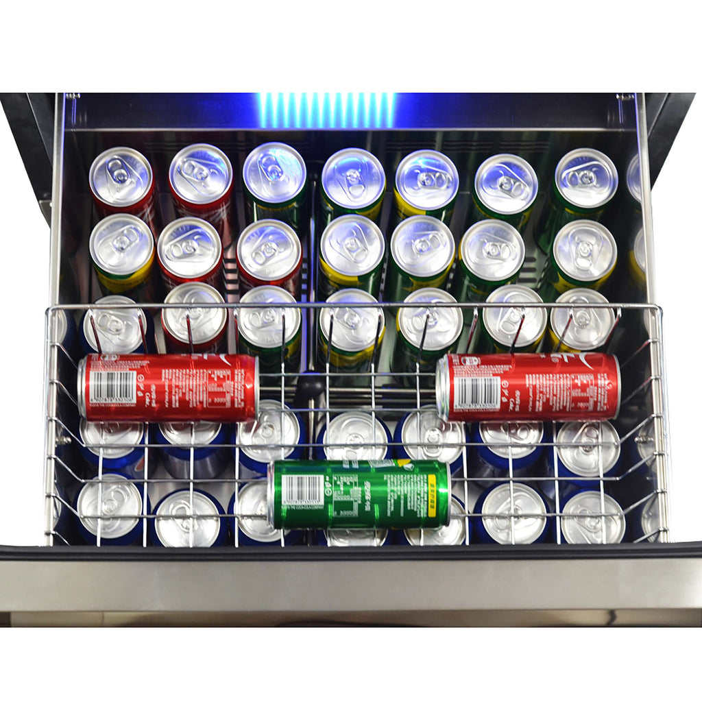 Forno Azienda 24-Inch Dual Temperature Zone Wine Cooler, Up to 108 Bottles, Two Refrigerated Drawers, Adjustable Temperature Zones, Energy Efficient