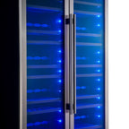 Forno Vernazza 40-Inch Side-by-Side Dual Zone Wine Cellar, 25.07 cu.ft Capacity, Stainless Steel, Temperature Control, UV-Protected Glass Door, Wooden Shelves