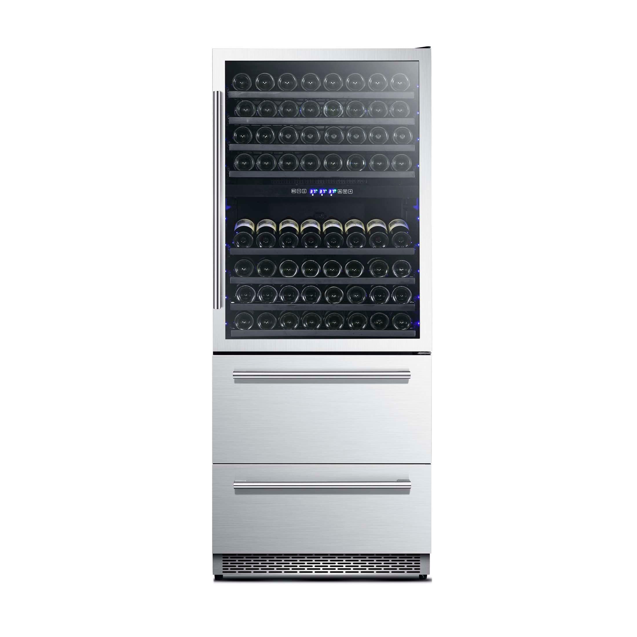 Forno Capraia 30-Inch Dual Temperature Zone Wine Cooler, Up to 144 Bottles, Two Refrigerated Drawers, Adjustable Temperature Zones