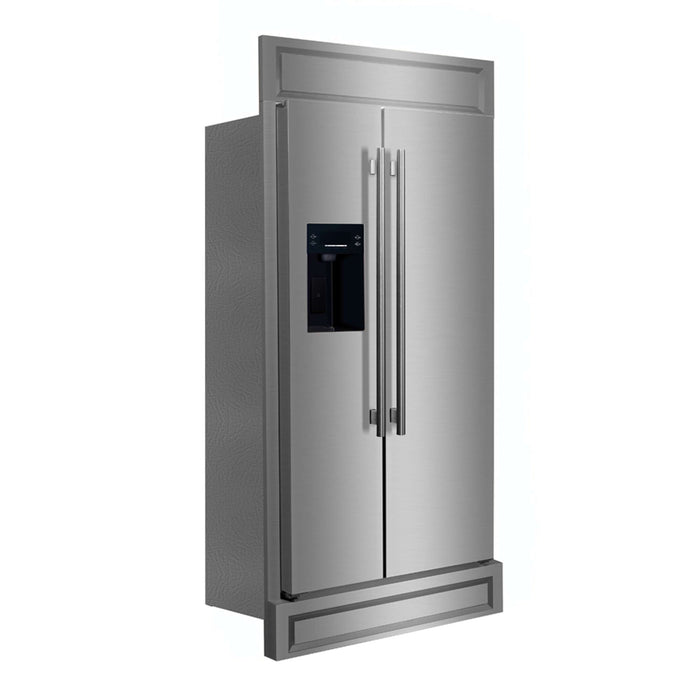 Forno Salerno 40-Inch Built-In Stainless Steel Refrigerator, 20 cu.ft, Modern Decorative Grill, ENERGY STAR Certified